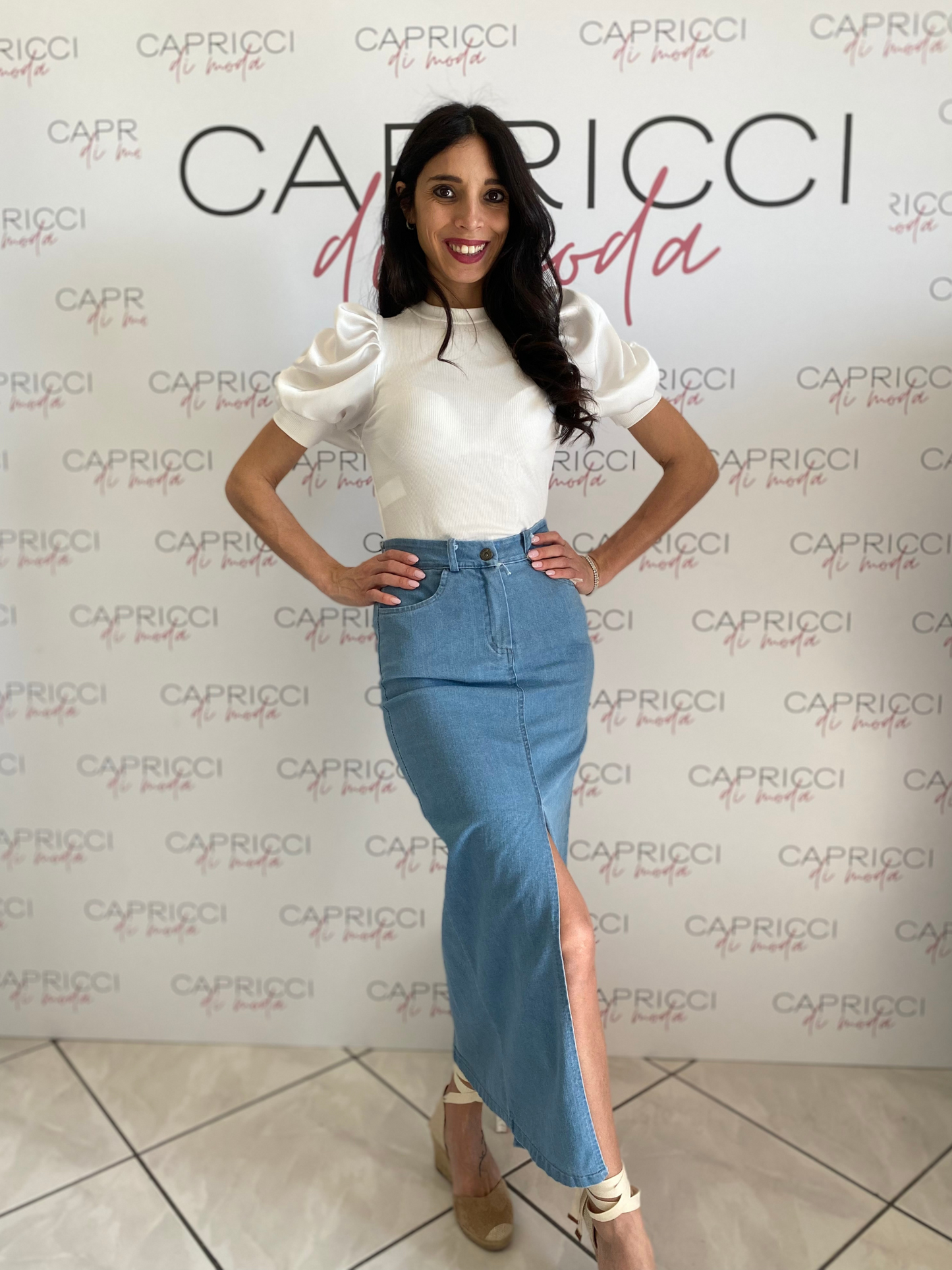 Gonna Lunga in Denim con Spacco Anteriore - Eleganza e Comfort