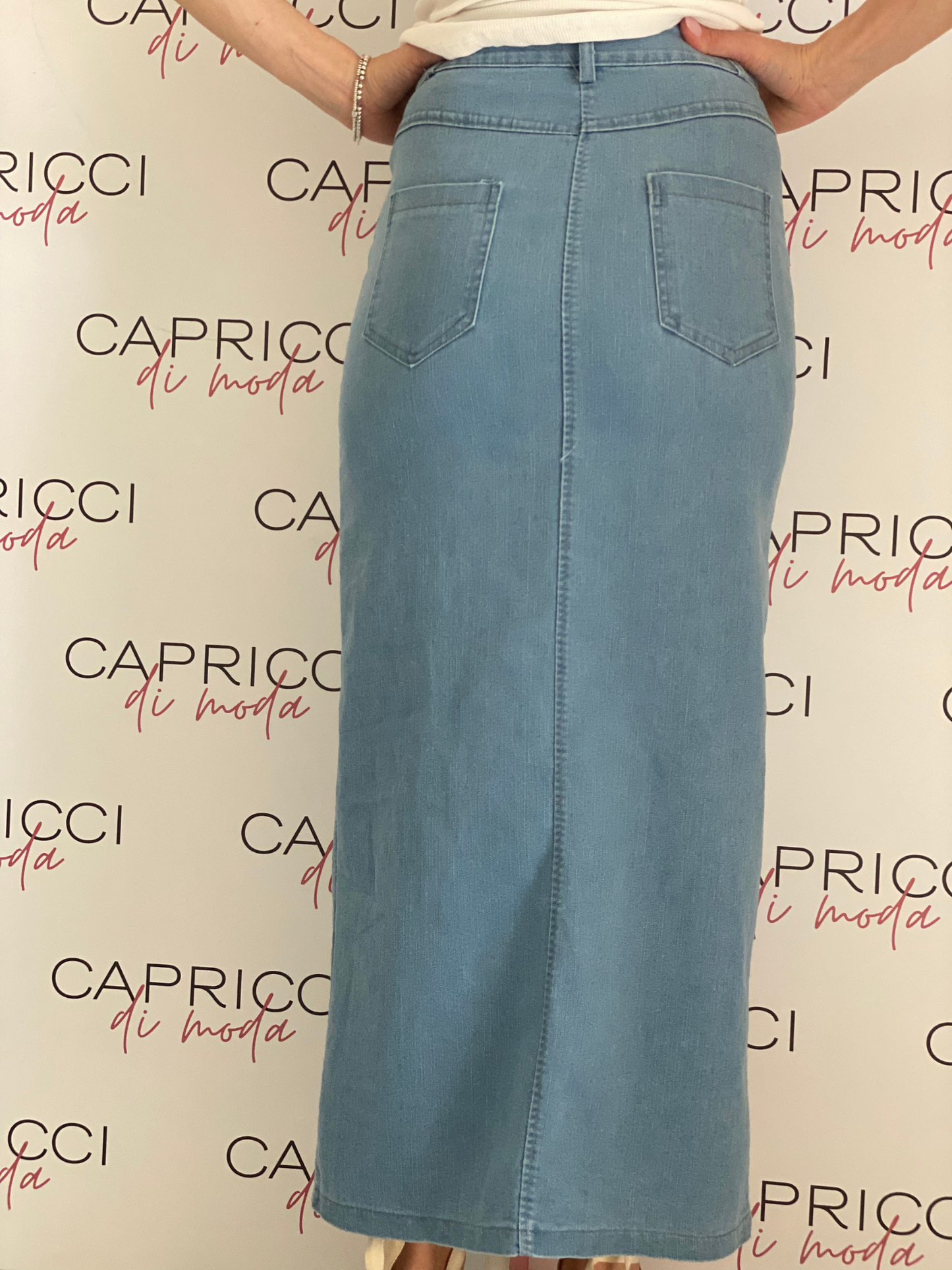 Gonna Lunga in Denim con Spacco Anteriore - Eleganza e Comfort