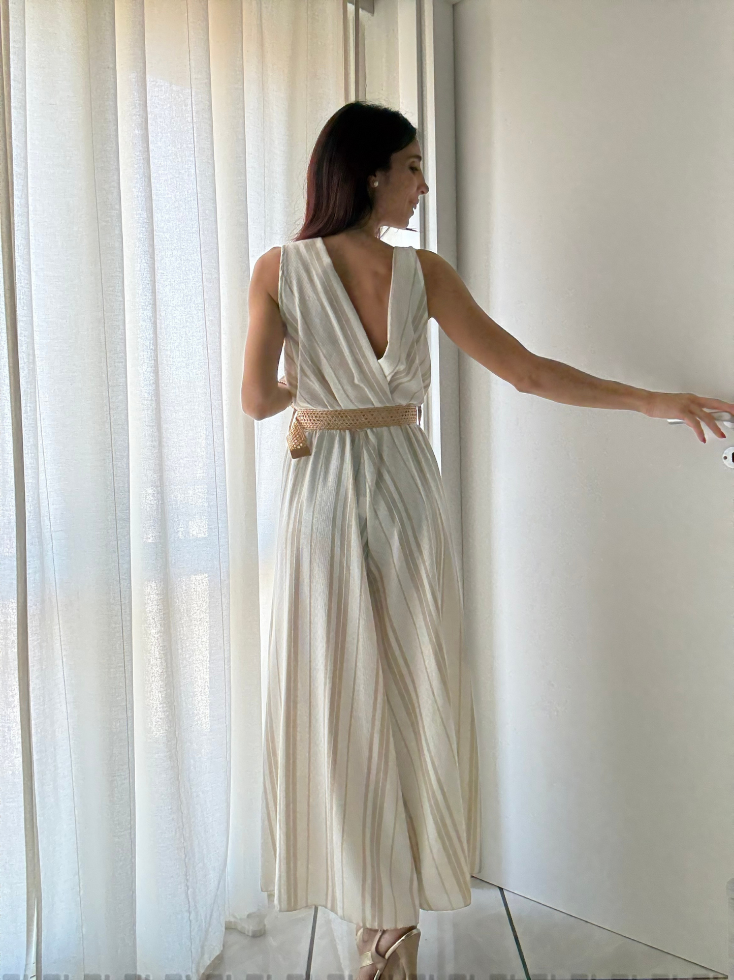 TUTA DONNA ELEGANTE CON PANTALONE LARGO – CINTURA INCLUSA