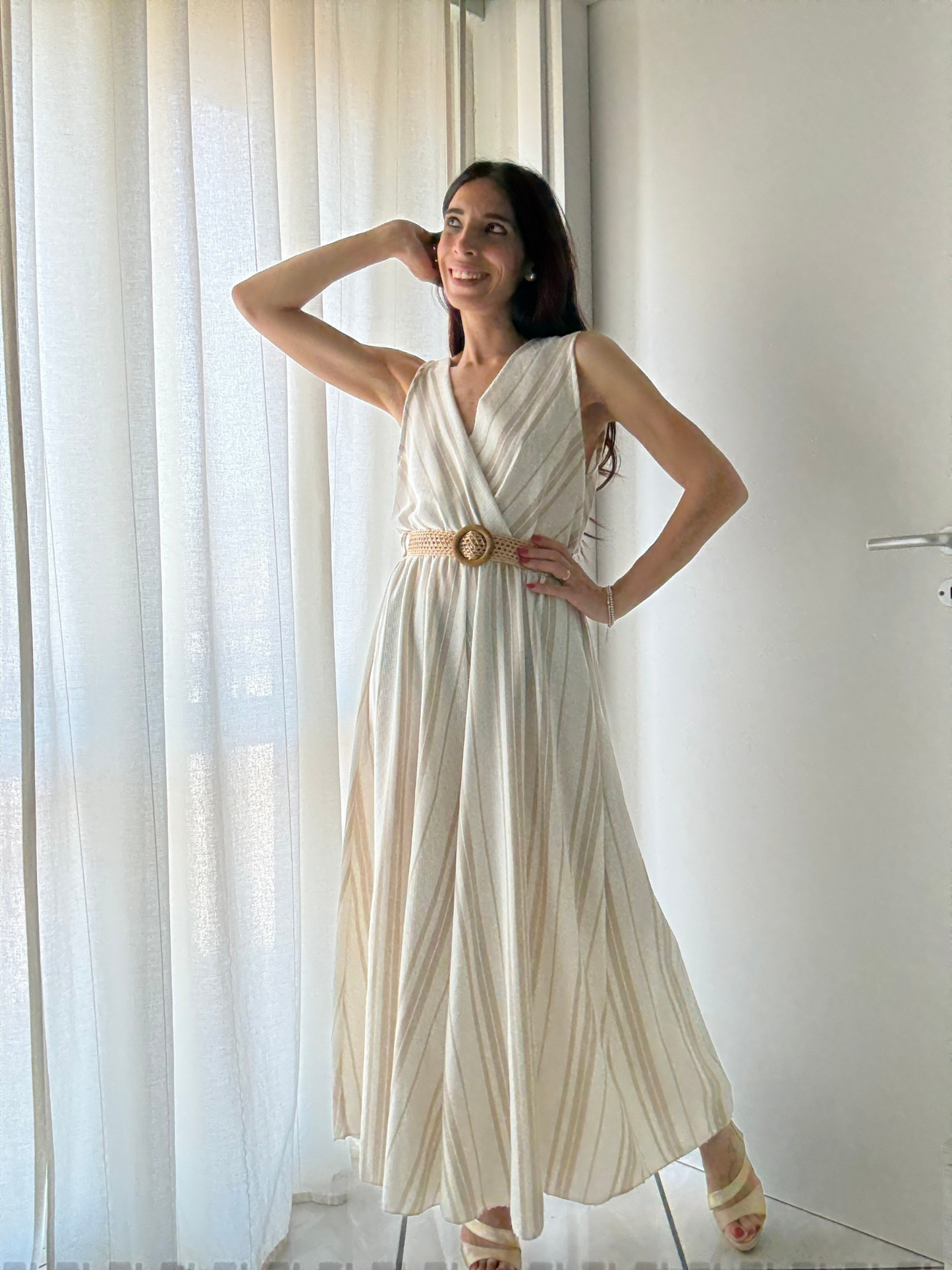 TUTA DONNA ELEGANTE CON PANTALONE LARGO – CINTURA INCLUSA