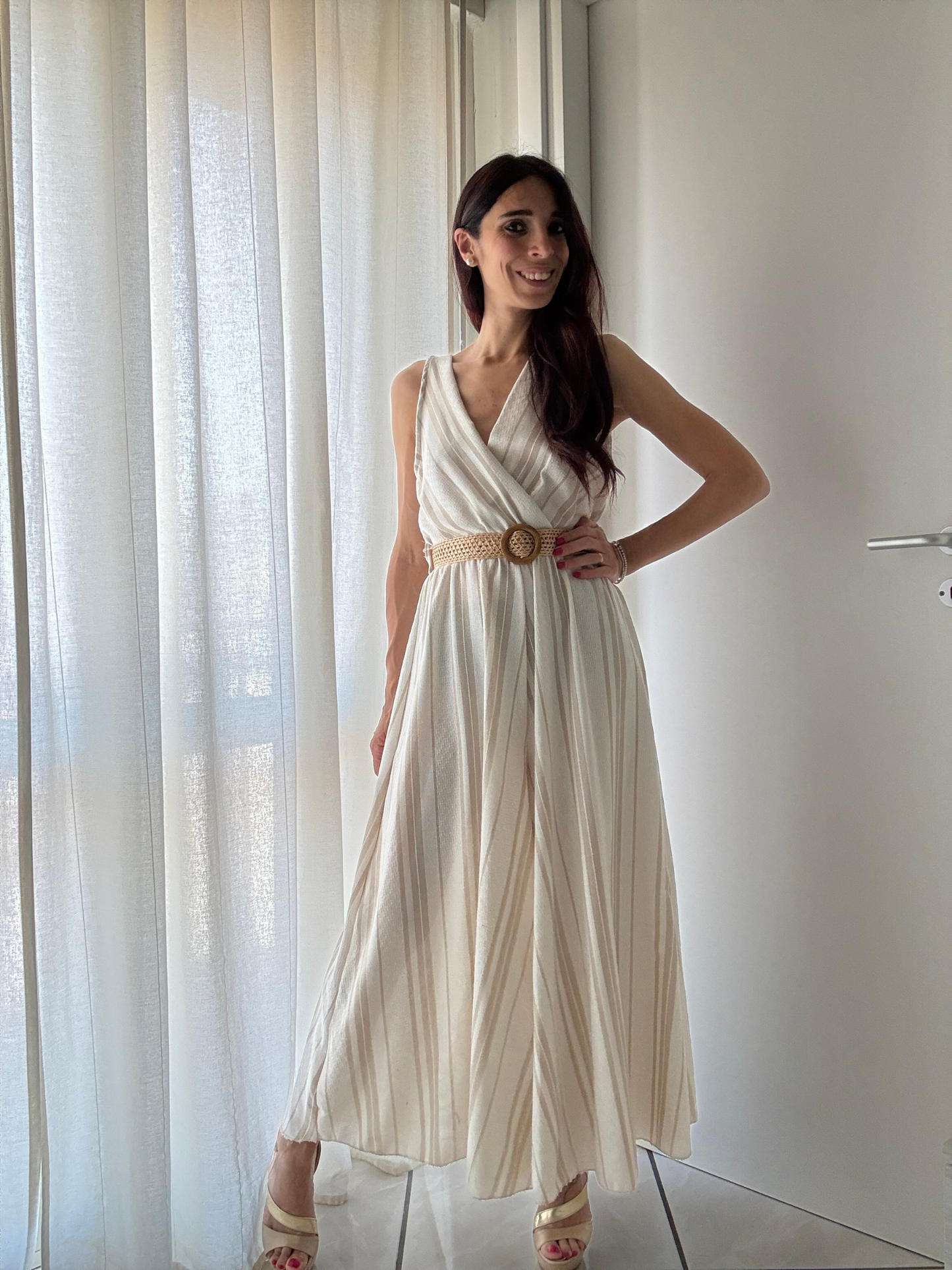 TUTA DONNA ELEGANTE CON PANTALONE LARGO – CINTURA INCLUSA