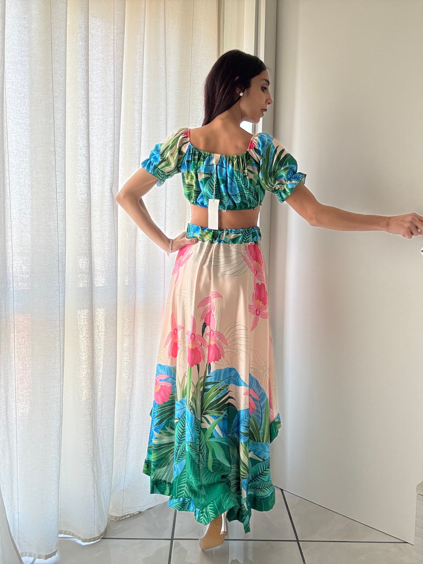 Coordinato Top + Gonnellone Floreale – Eleganza e Comfort
