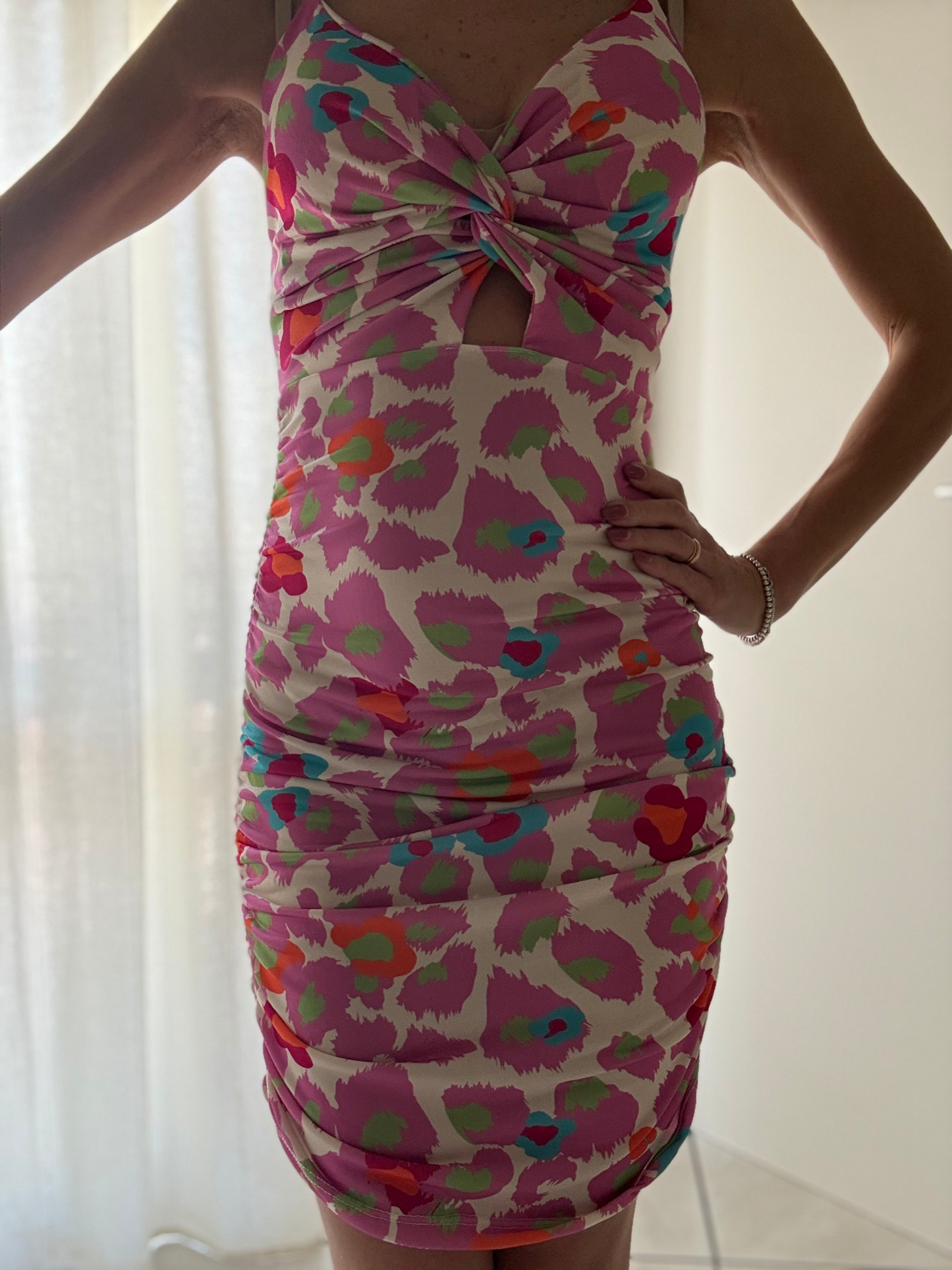 Tubino Animalier con Spalline Regolabili e Coppe Preformate
