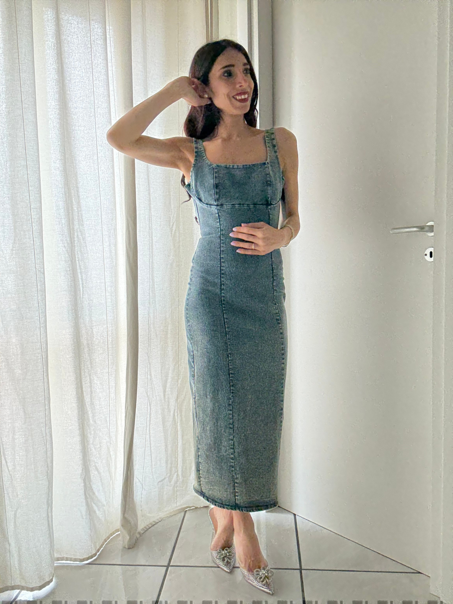 Abito longuette in denim