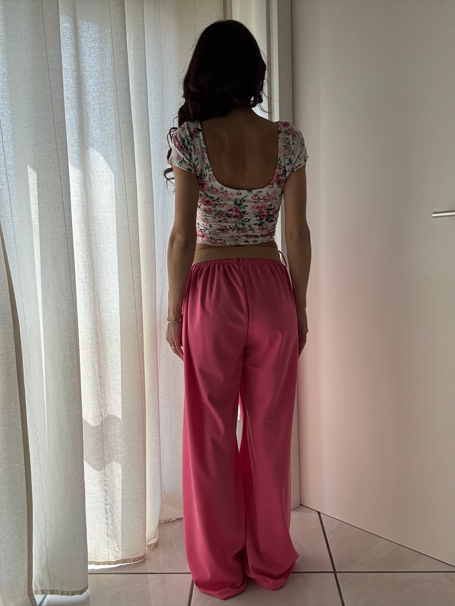 🖤 Pantalone Largo Donna con Elastico in Vita + Cintura 🖤