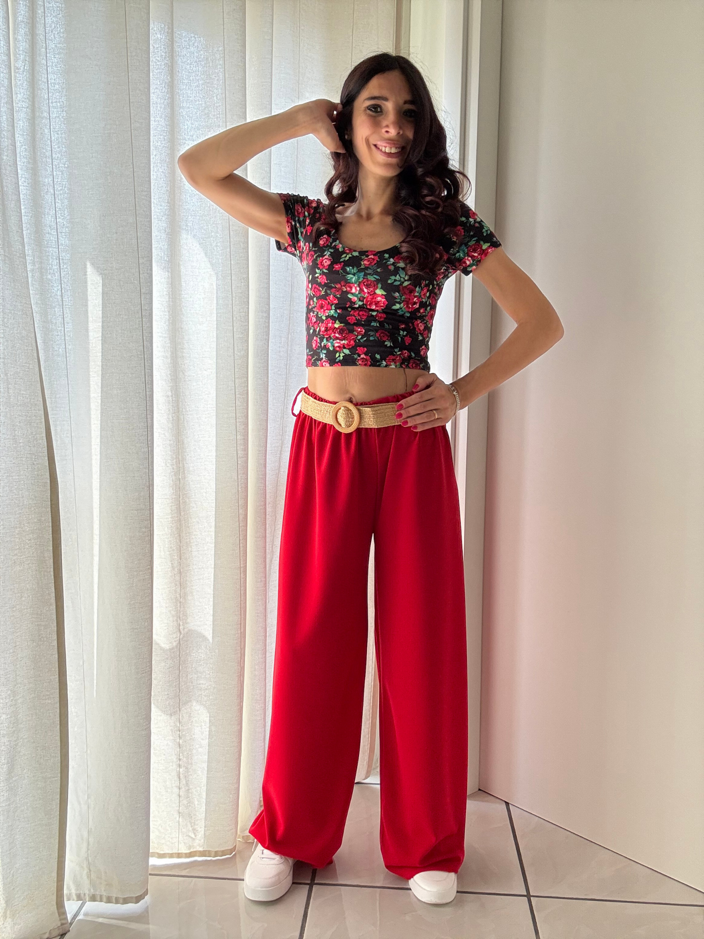πΈ Maglia Crop a Fiori β Mezza Manica