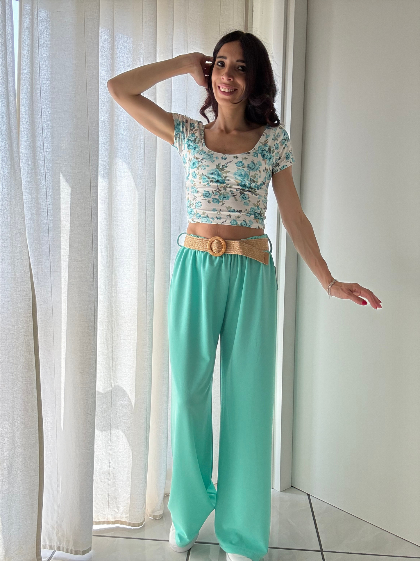 πΈ Maglia Crop a Fiori β Mezza Manica