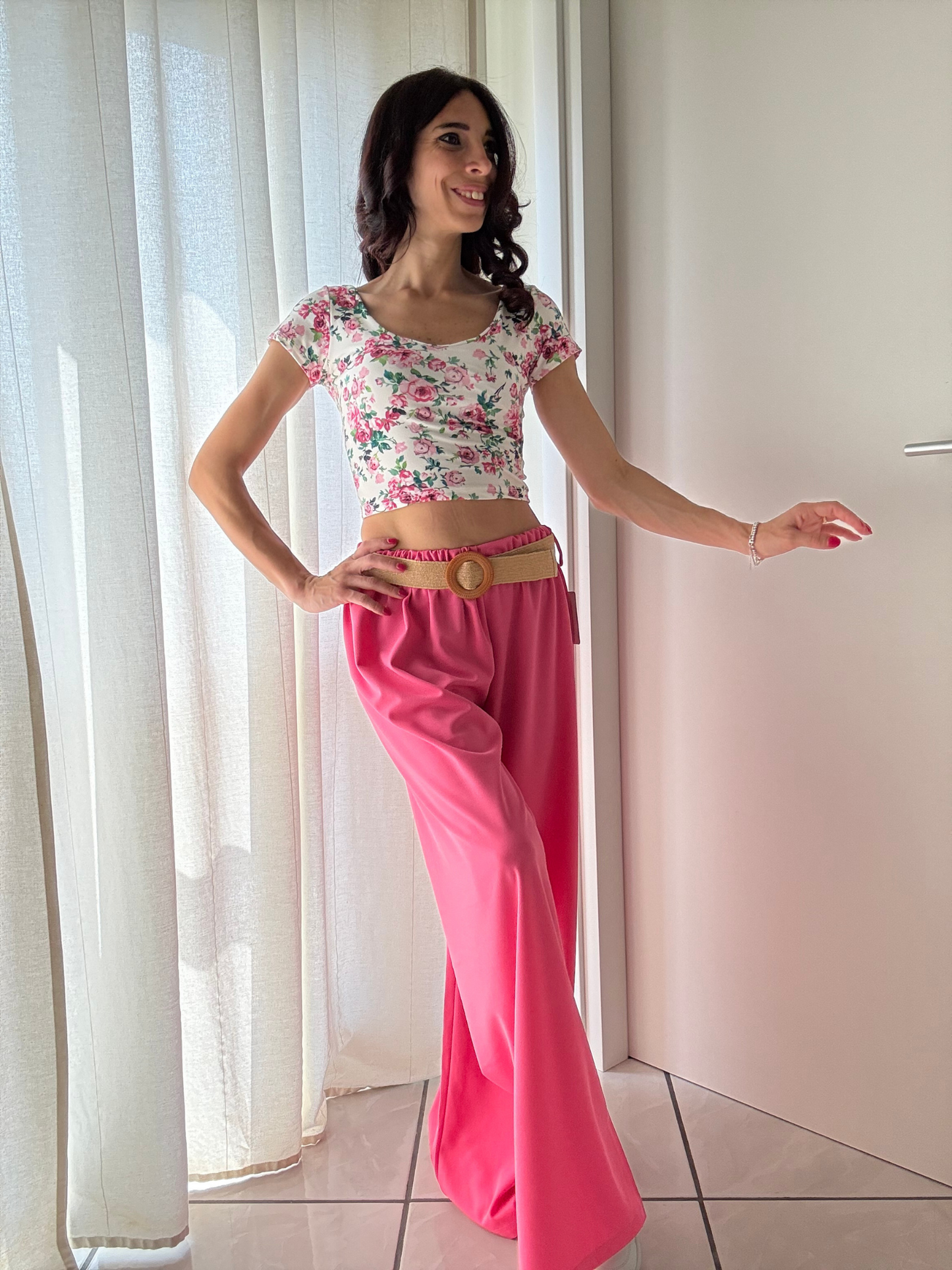 πΈ Maglia Crop a Fiori β Mezza Manica