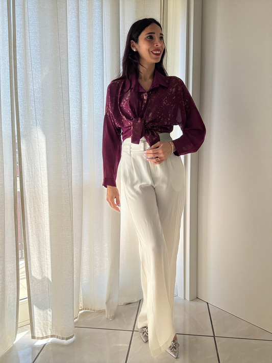 Camicia manica lunga con dettagli oro