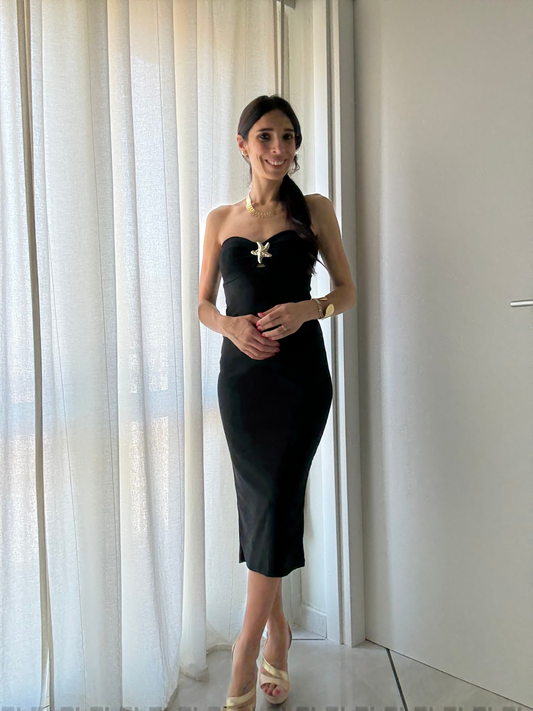 Abito Longuette Fascia con Stella Oro – Eleganza Iconica