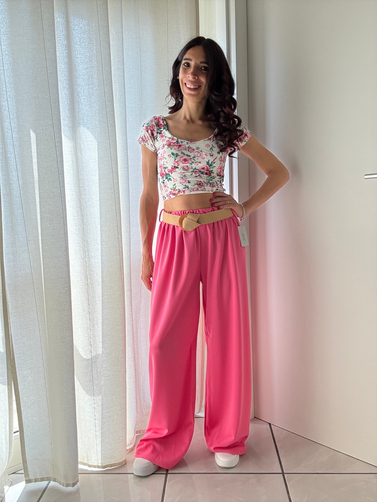 🖤 Pantalone Largo Donna con Elastico in Vita + Cintura 🖤