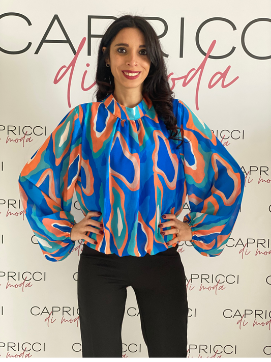 Camicia con pistagna a fantasia